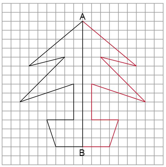 線対称な図形の作図③の答え