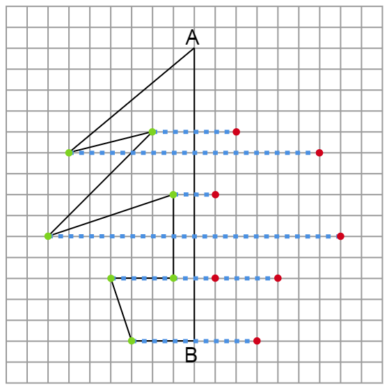 線対称な図形の作図【対応する点をチェック】